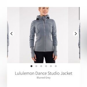 Size 8 studio jacket in blurred grey.